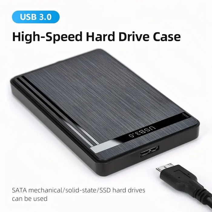 Black Brushed USB3.0 High-speed 2.5-inch Hard Drive Enclosure