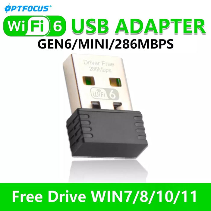 OPTFOCUS Wifi6 2.4G/5G 286mbps USB Wifi Adapter For PC